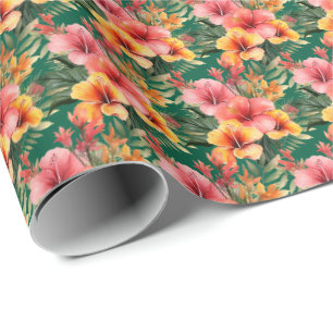 Tropical Flowers Wrapping Paper