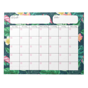 Tropical Foliage 2 Calendar Notepad