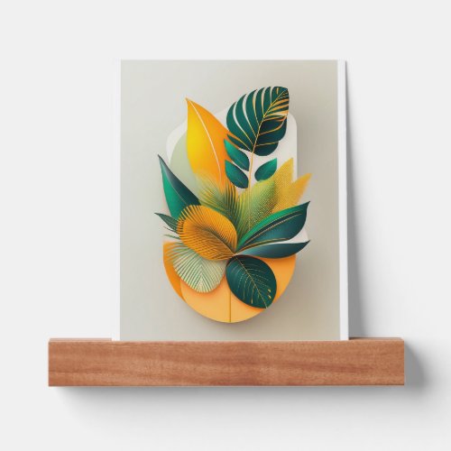 Tropical Foliage and Abstract Shapes Picture Ledge