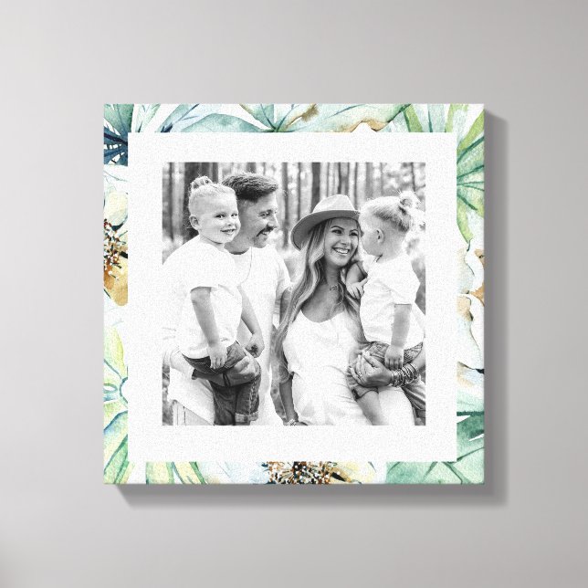 Tropical Foliage background Family Photo Canvas Print (Front)