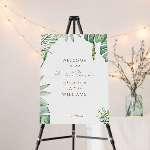 Tropical Foliage Beach Bridal Shower Welcome Foam Board