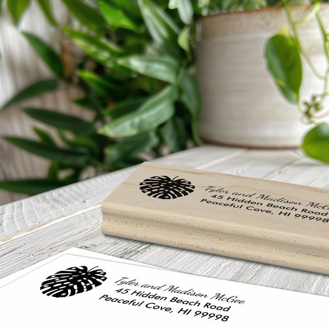 Tropical Foliage Beach Lights Christmas Holiday Rubber Stamp (Creator Uploaded)