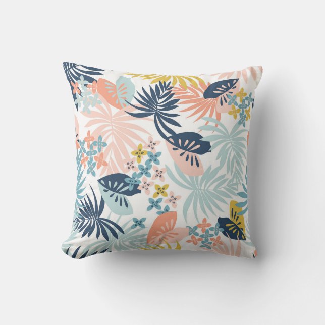 Tropical Foliage Bliss Throw Pillow (Front)
