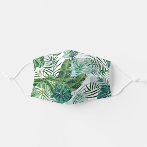 Tropical Foliage Botanical Leaves Pattern Adult Cloth Face Mask