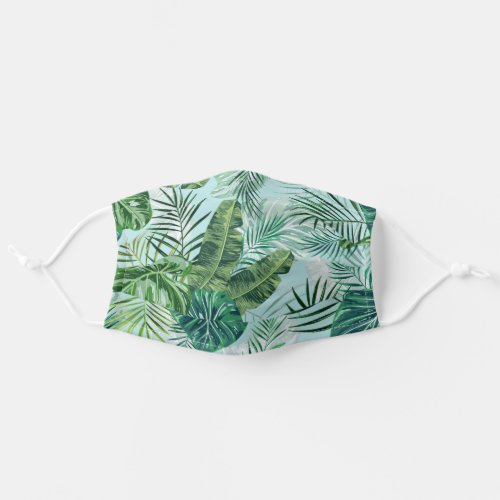 Tropical Foliage Botanical Leaves Pattern Adult Cloth Face Mask