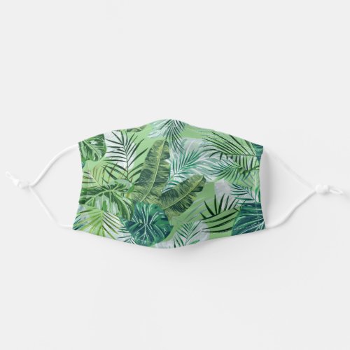 Tropical Foliage Botanical Leaves Pattern Adult Cloth Face Mask