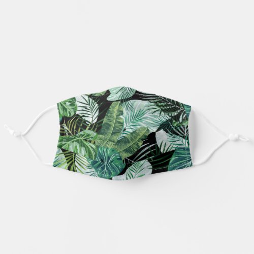 Tropical Foliage Botanical Leaves Pattern Adult Cloth Face Mask