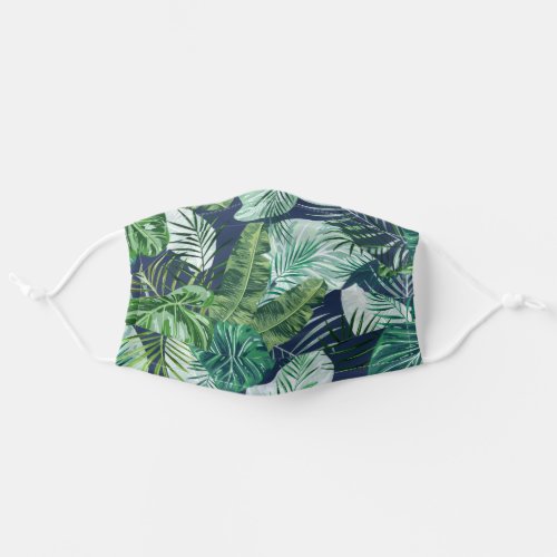 Tropical Foliage Botanical Leaves Pattern Adult Cloth Face Mask