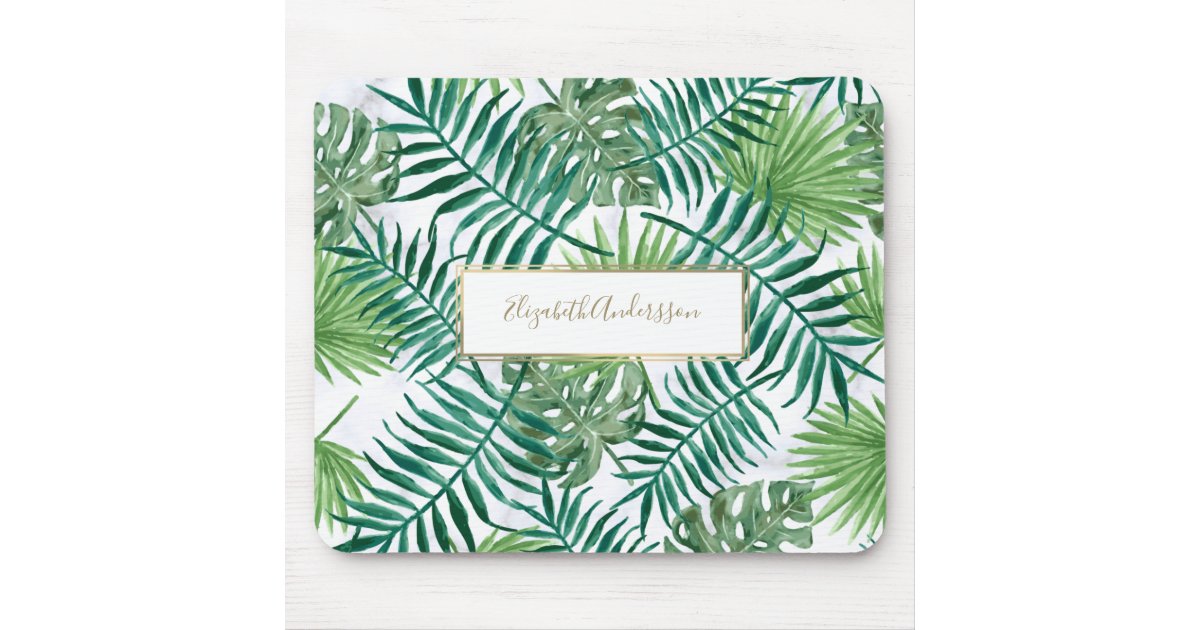 Desk Mat Green Plant Leaf Large Mouse Pad Desk Pad Tropical Boho