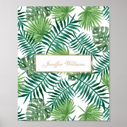 Tropical Foliage Botanical Leaves Pattern         Poster