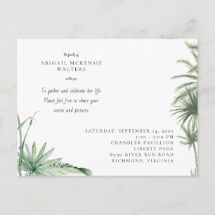 Tropical Foliage Celebration of Life Postcard