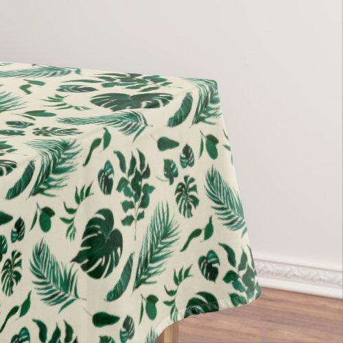 Tropical Foliage Chic Greenery  Leaves Pattern Tablecloth