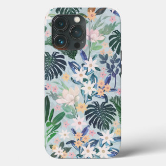 Tropical Foliage Floral Pattern iPhone 13 Pro Case