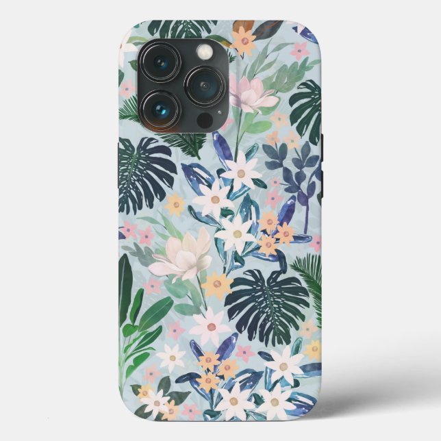 Tropical Foliage Floral Pattern Case-Mate iPhone Case (Back)