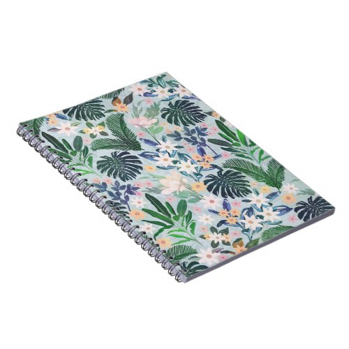 Tropical Foliage Floral Pattern Notebook