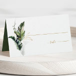 Tropical Foliage Green Gold Wedding Place Card<br><div class="desc">Tropical Foliage Green Gold Wedding Place Card. It's perfect for a beach,  summer or destination wedding.
>>> Check out the entire collection >>> https://www.zazzle.com/collections/tropical_foliage_gold_collection-119316977990783186</div>