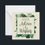 Tropical Foliage Leafy Wedding Advice & Wishes Note Card<br><div class="desc">Tropical Foliage Trendy Greenery and Gold Leaves Modern Frame Custom Advice & Wishes Mini Note Cards - with tropical leaf border, Brushed Marker typography, and your Custom text. Give them to the wedding guests to fill out as keepsakes for the bride and groom! in a bold color palette of rich...</div>