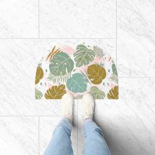 Tropical Foliage - Monstera And Palm Leaf Pattern Doormat
