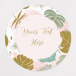 Tropical Foliage - Monstera And Palm Leaf Pattern Kids' Labels