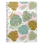 Tropical Foliage - Monstera And Palm Leaf Pattern Notebook