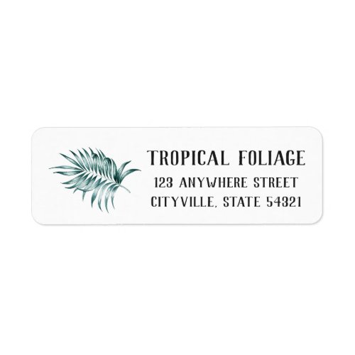 Tropical Foliage Palm Frond Leaf Return Address Label