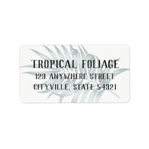 Tropical Foliage Palm Tree Frond Leaf Watercolor Label