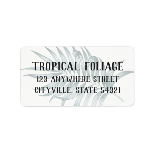 Tropical Foliage Palm Tree Frond Leaf Watercolor Label
