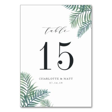 Tropical Foliage | Personalized Table Number Card Tropical Foliage | Personalized Table Number Card