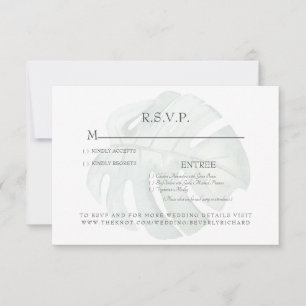 Tropical Foliage Stem Wedding RSVP Card