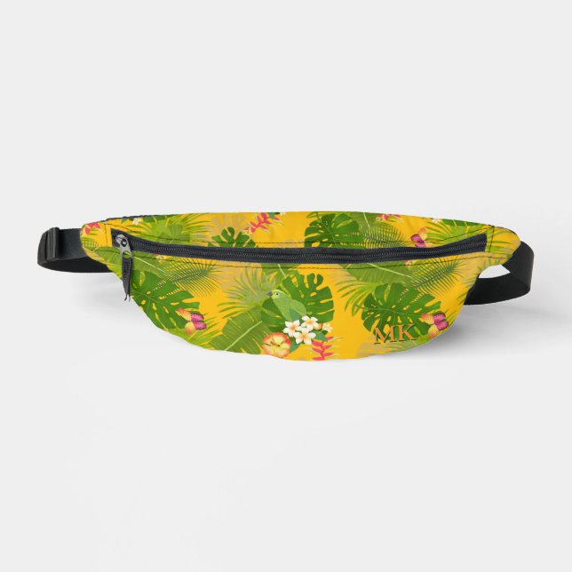 Tropical Foliage Summer Orange Fanny Pack (Front)