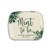 Tropical Foliage Trendy Mint To Be Wedding Favors Candy Tin at Zazzle