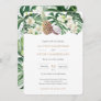 Tropical Foliage Watercolor Leaves Orchids Wedding Invitation