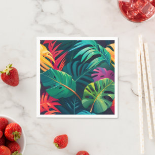 Tropical Foliage Watercolor Paradise Napkins