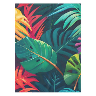 Tropical Foliage Watercolor Paradise Tablecloth