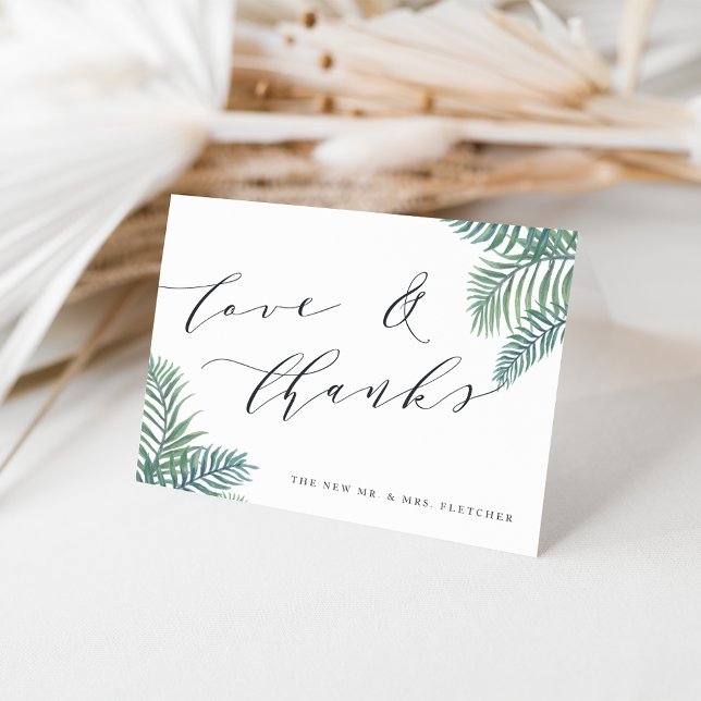 Tropical Foliage Wedding Thank You Card (Creator Uploaded)