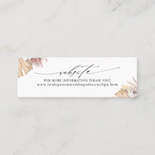 Tropical Foliage Wedding Website or Gift Registry Mini Business Card