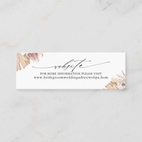 Tropical Foliage Wedding Website or Gift Registry Mini Business Card