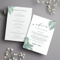 Tropical Foliage Wedding Welcome Letter