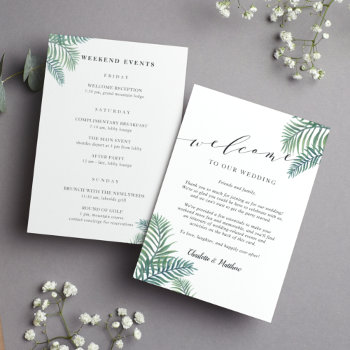 Tropical Foliage Wedding Welcome Letter by RedwoodAndVine at Zazzle