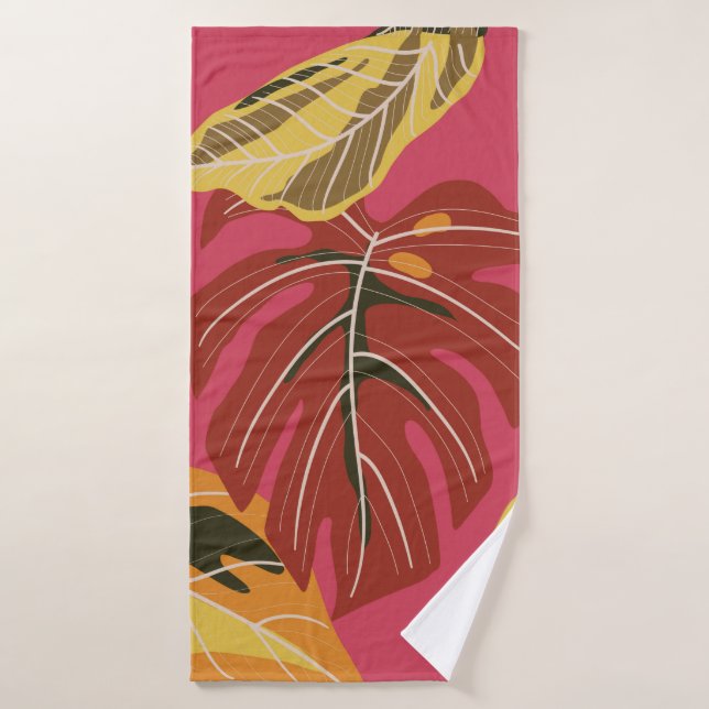Tropical forest. Abstract nature illustration patt Bath Towel (Bath Towel)