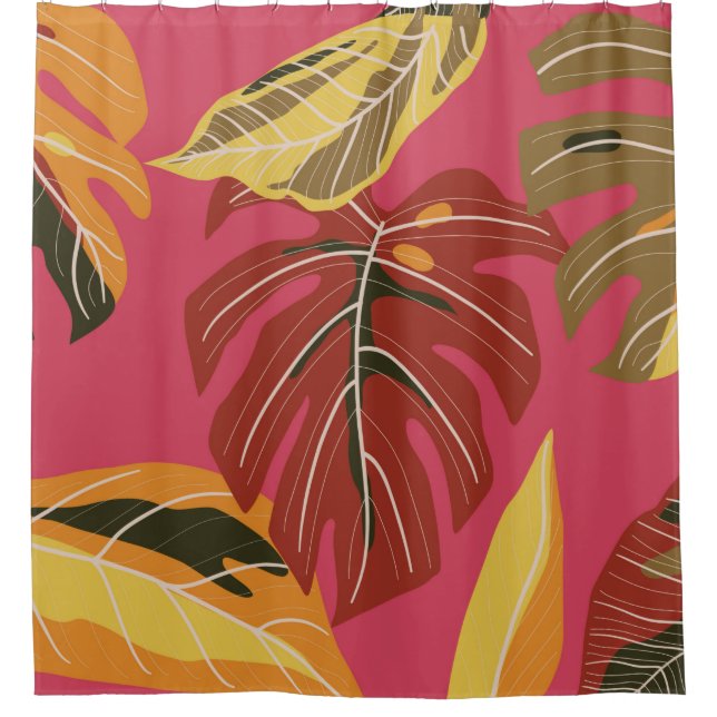 Tropical forest. Abstract nature illustration patt Shower Curtain (Front)