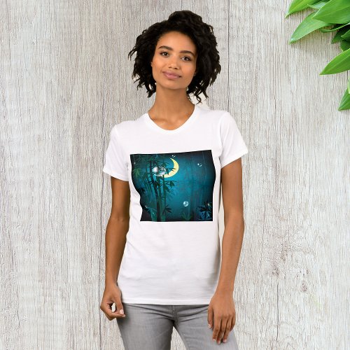 Tropical Forest At Night Womens T_Shirt