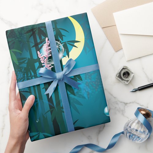 Tropical Forest At Night Wrapping Paper
