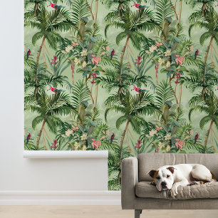 Tropical Forest Birds Leaves Palm Trees Wallpaper