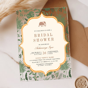 Tropical Forest Elephant Indian Bridal Shower Acrylic Invitations