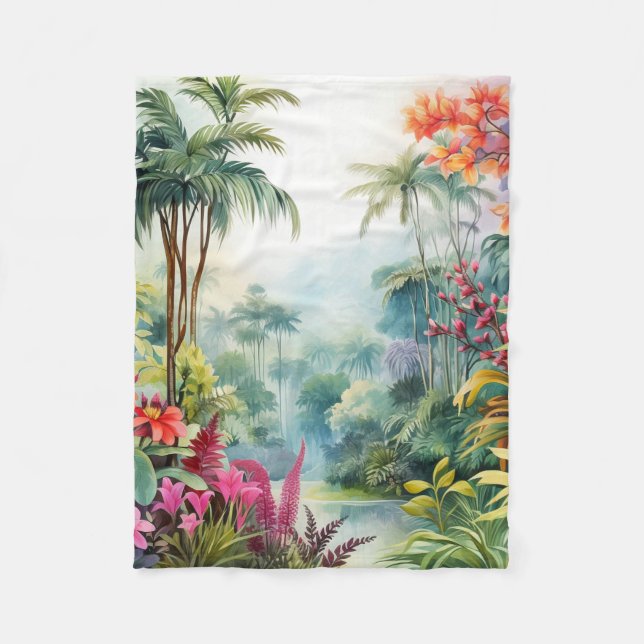 Tropical Forest Fleece Blanket (Front)