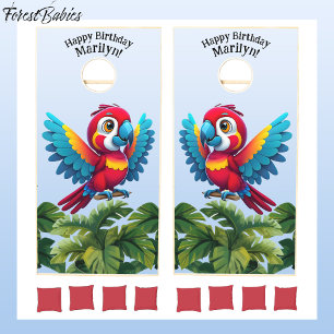 Tropical Forest Jungle Macaw Safari Parrot Bird Cornhole Set