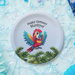 Tropical Forest Jungle Macaw Safari Parrot Bird Paper Plates