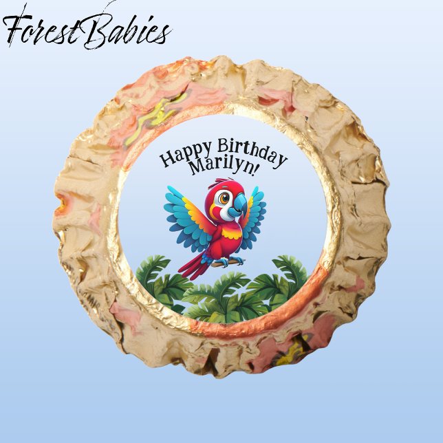 Tropical Forest Jungle Macaw Safari Parrot Bird Reese's Peanut Butter Cups (Macaw Parrot 🌴 Tropical Bird ForestBabies Customizable Birthday Party Reese's Peanut Butter Cups)