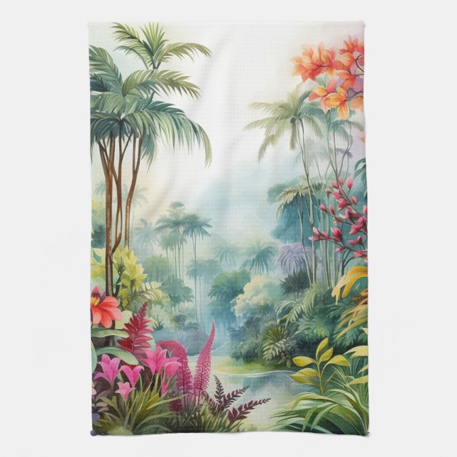 Tropical Forest Kitchen Towel (Vertical)